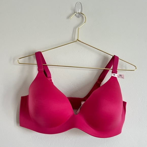 NWT! Victoria’s Secret Infinity Flex Lightly Lined Wireless Plunge Bra Rose Pink - Picture 4 of 6